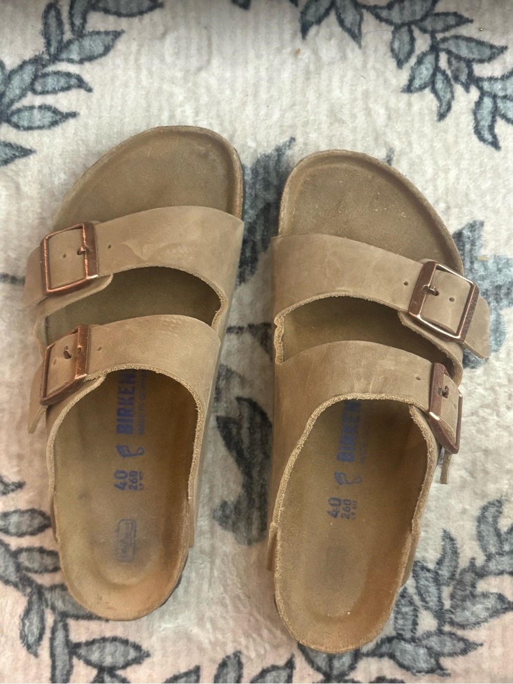 Birkenstock Men's Tan Double-Buckle Slide Sandals